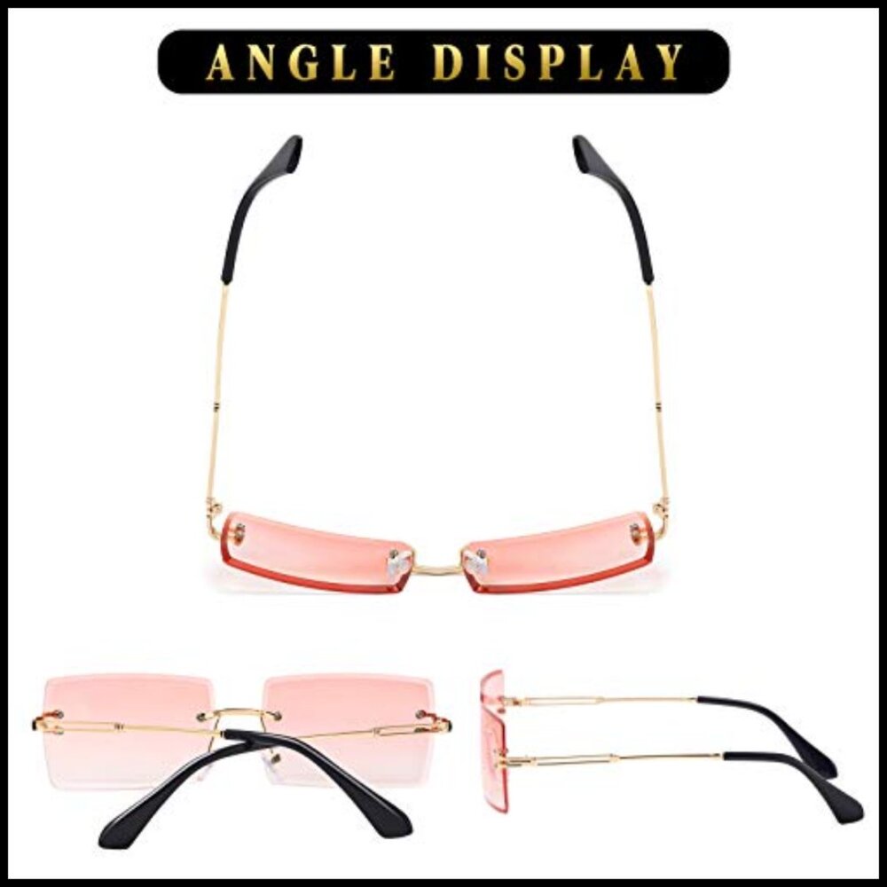 Ultralight Frameless Rectangle Sunglasses Polariz… - image 2